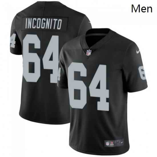 Men Oakland Raiders 64 Richie Incognito Vapor Untouchable Limited Black Jersey